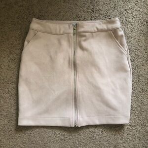 Suede Zip Up Skirt